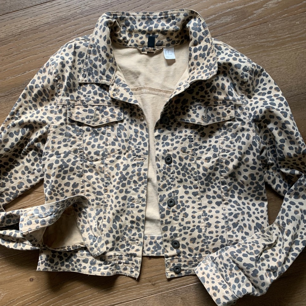 Leopard Jacket Denim Style size 12